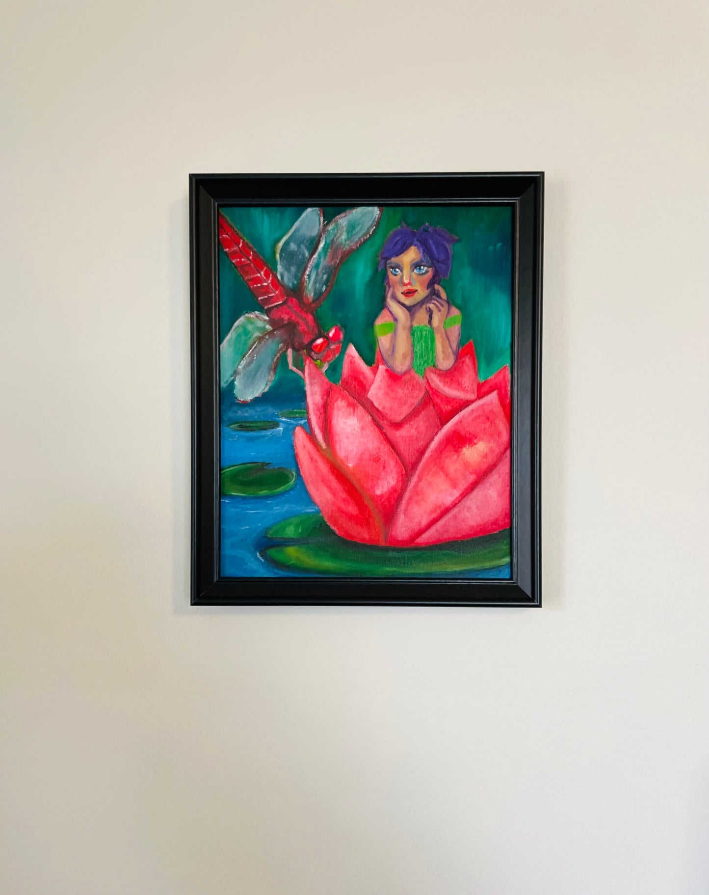 "Lilly’s Lily pad" Fantasy Oil Painting