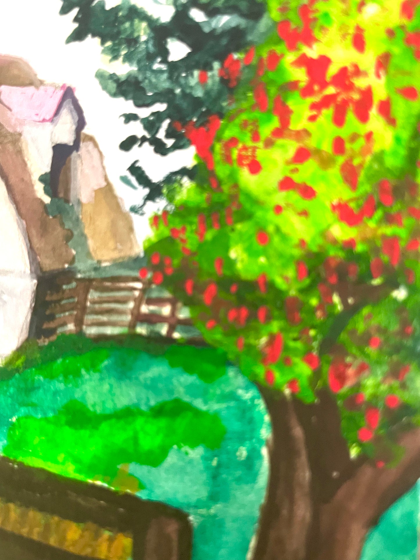 Barn gouache painting