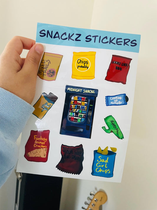 Cute and Colorful Snacks Sticker Sheet