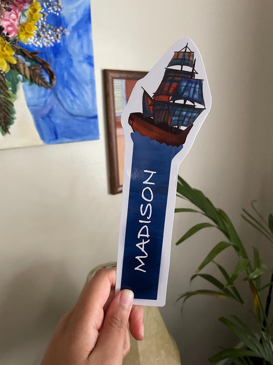 Pirate Ship Bookmark | Adventure book accessory