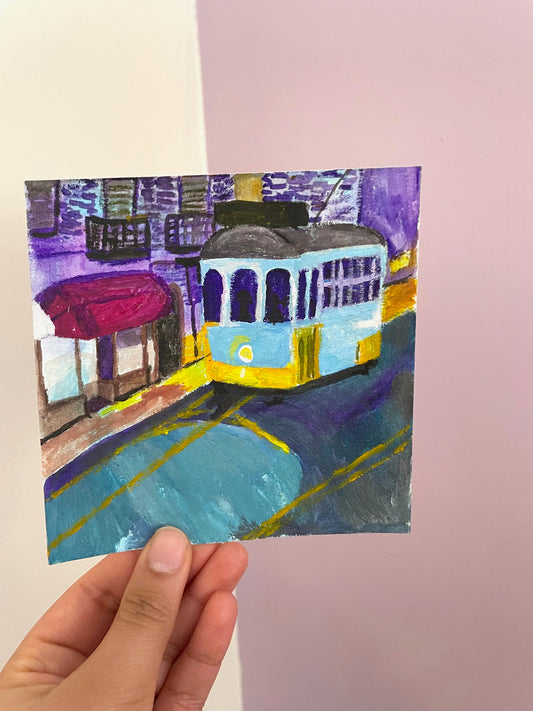 Midnight Tram Painting
