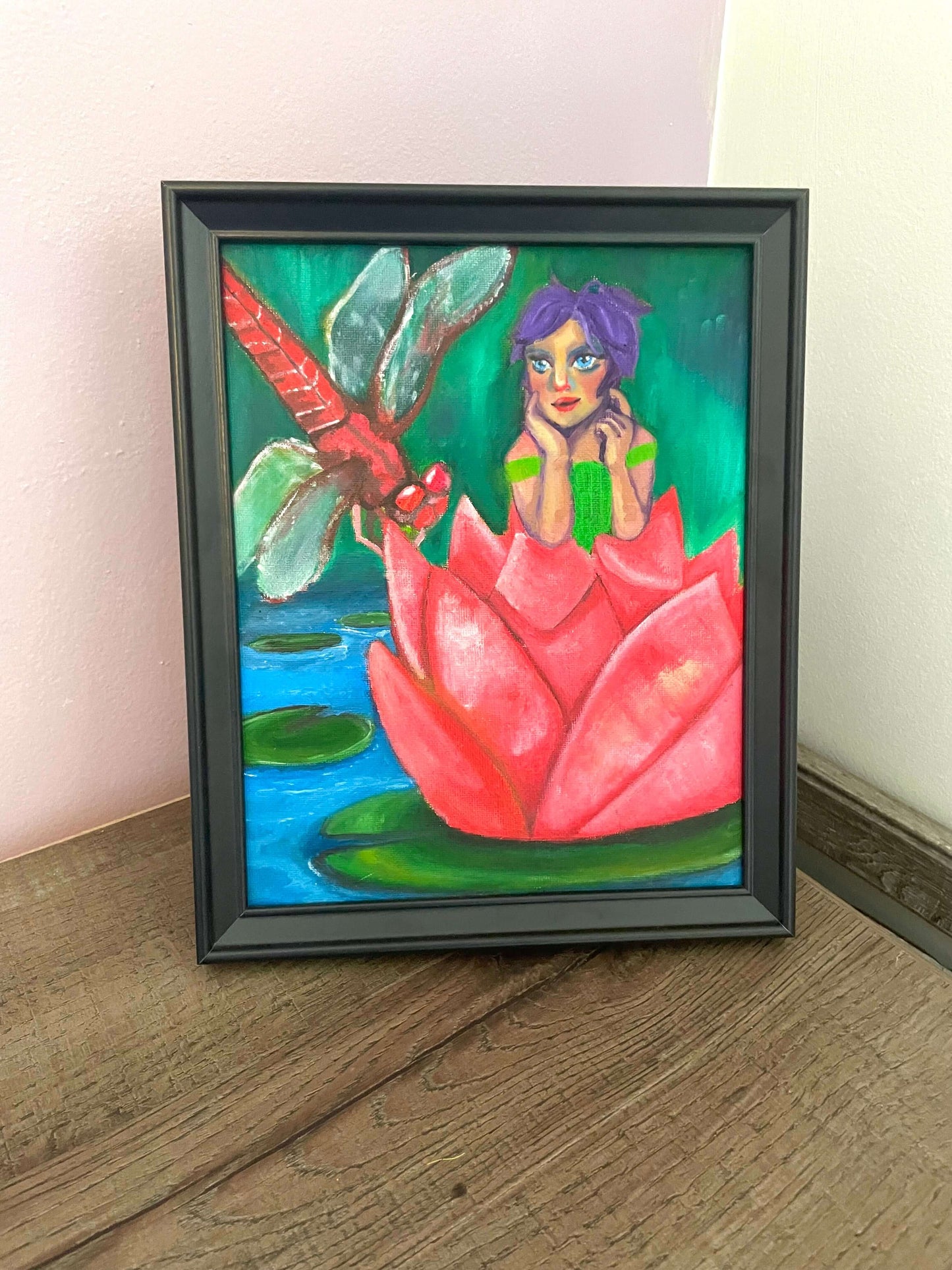 "Lilly’s Lily pad" Fantasy Oil Painting