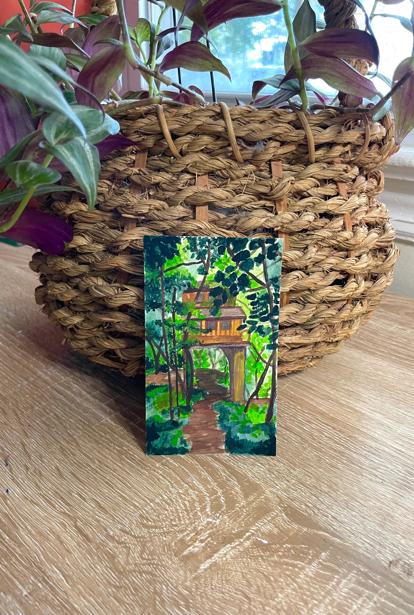 Treehouse Gouache Painting on paper