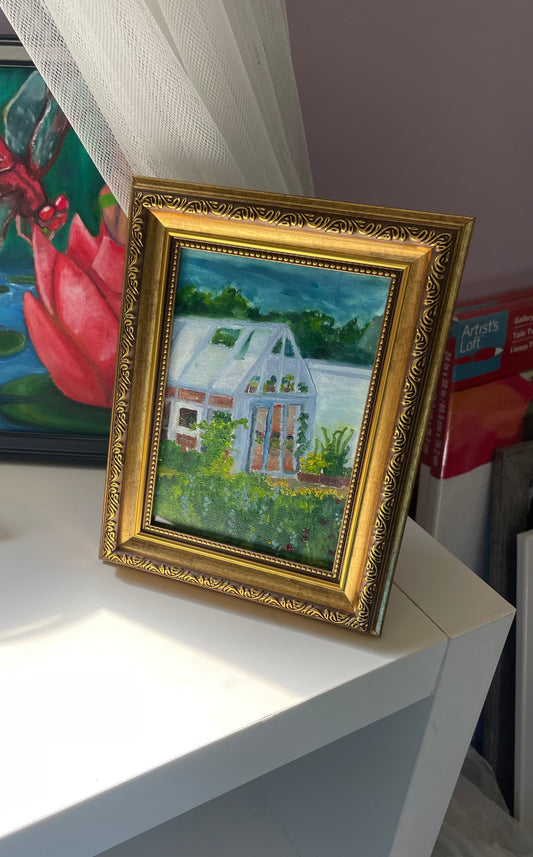 Flower House oil painting