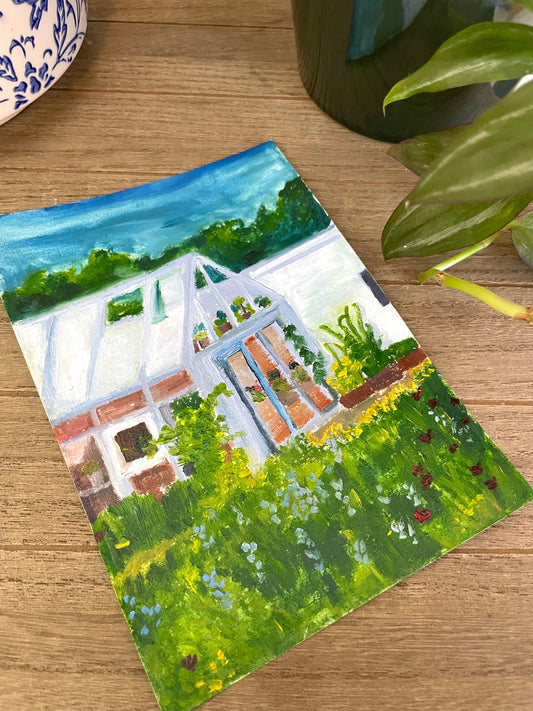 Flower House oil painting