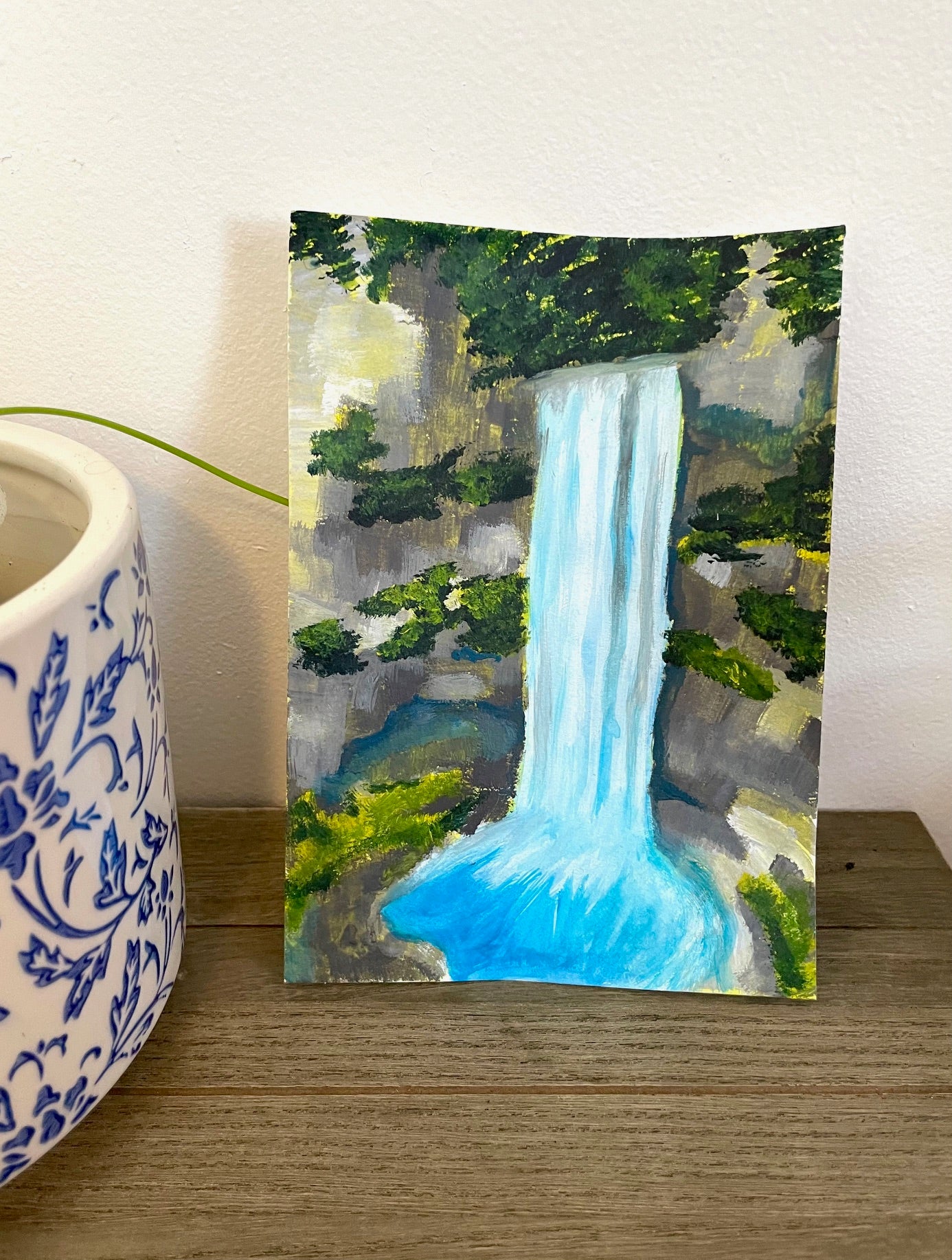 "As Water Falls" Gouache Painting