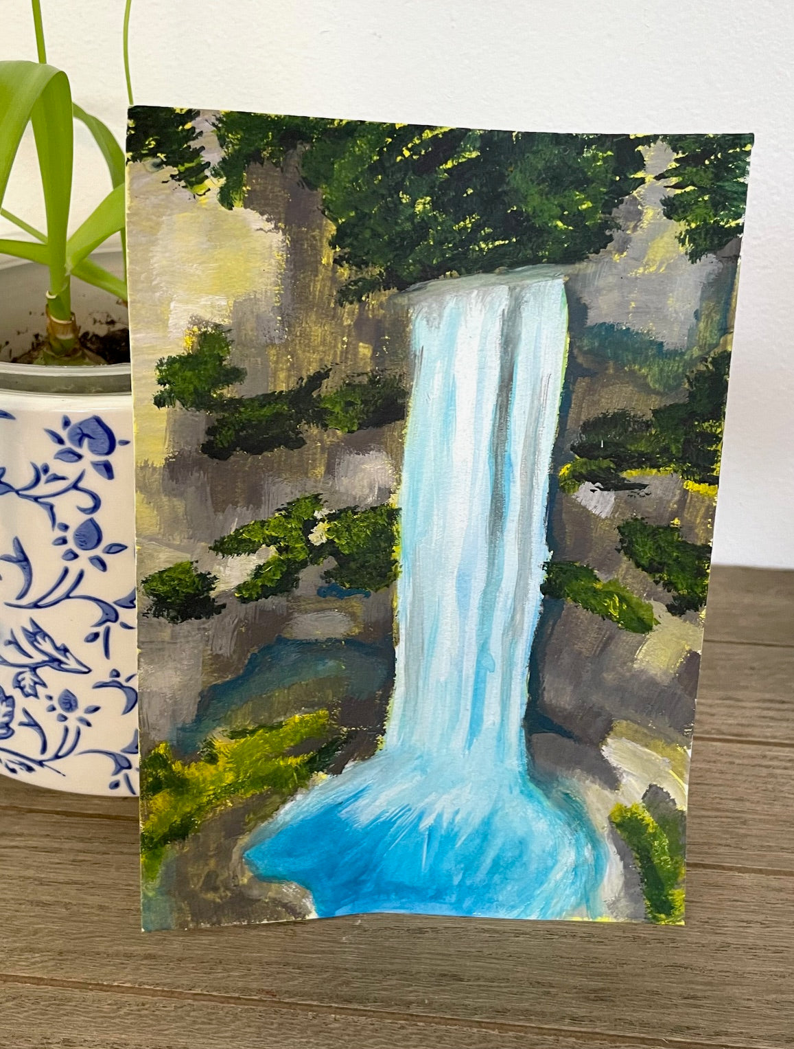 "As Water Falls" Gouache Painting