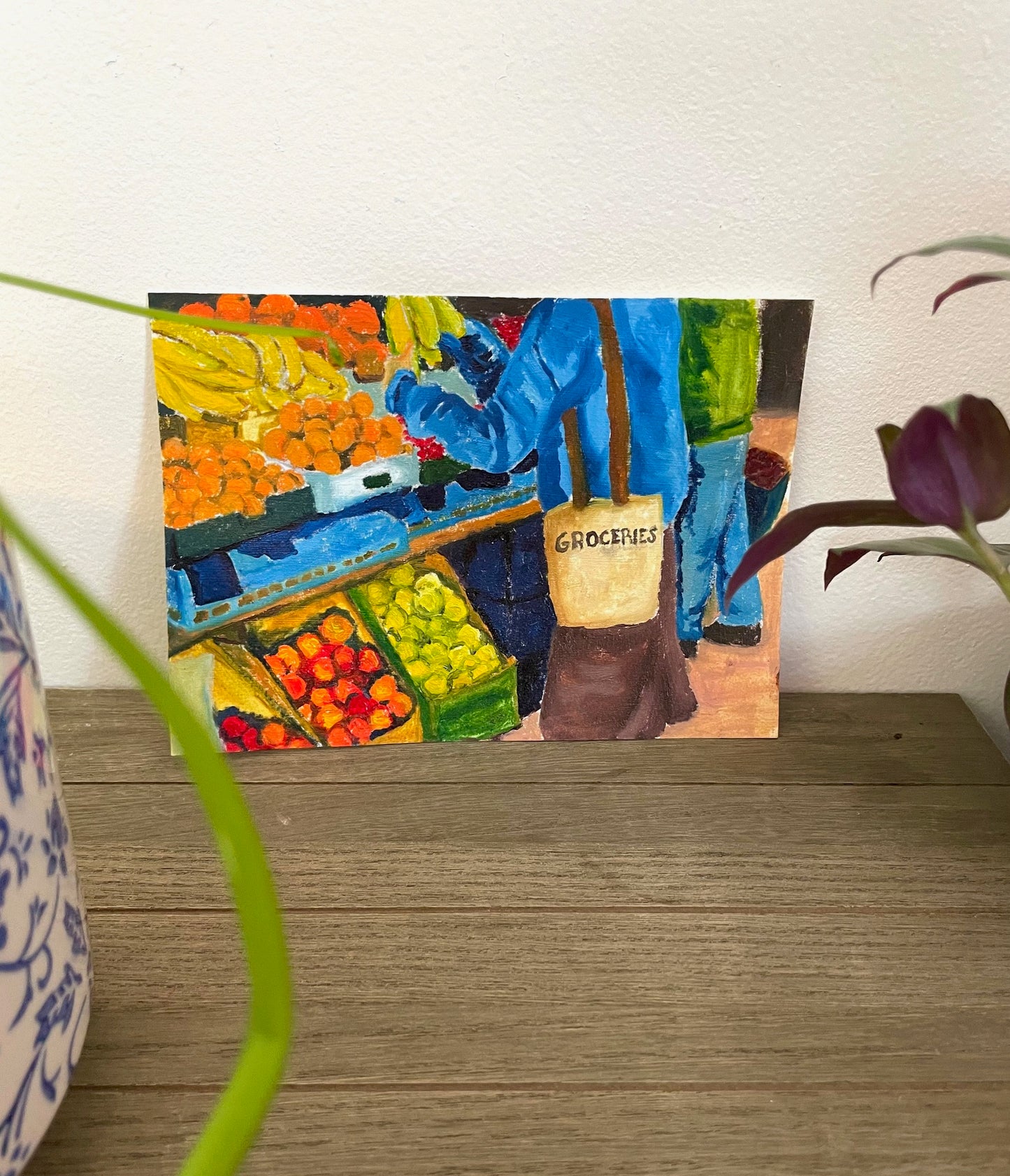 Farmers Market Oil Painting