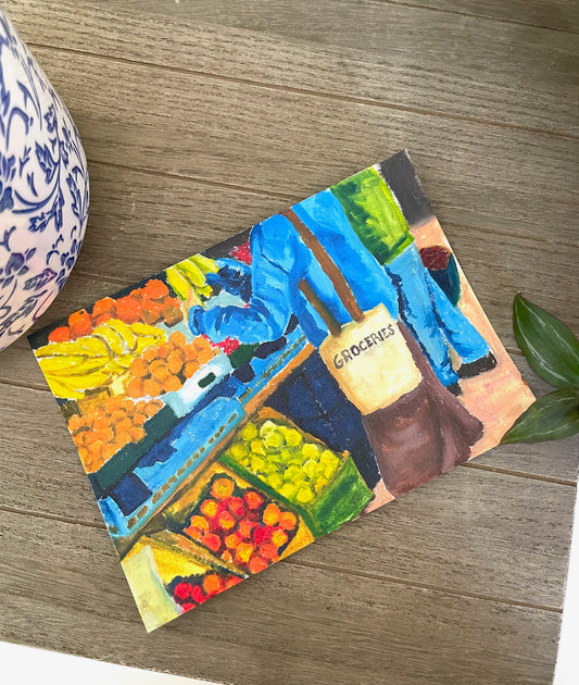 Farmers Market Oil Painting