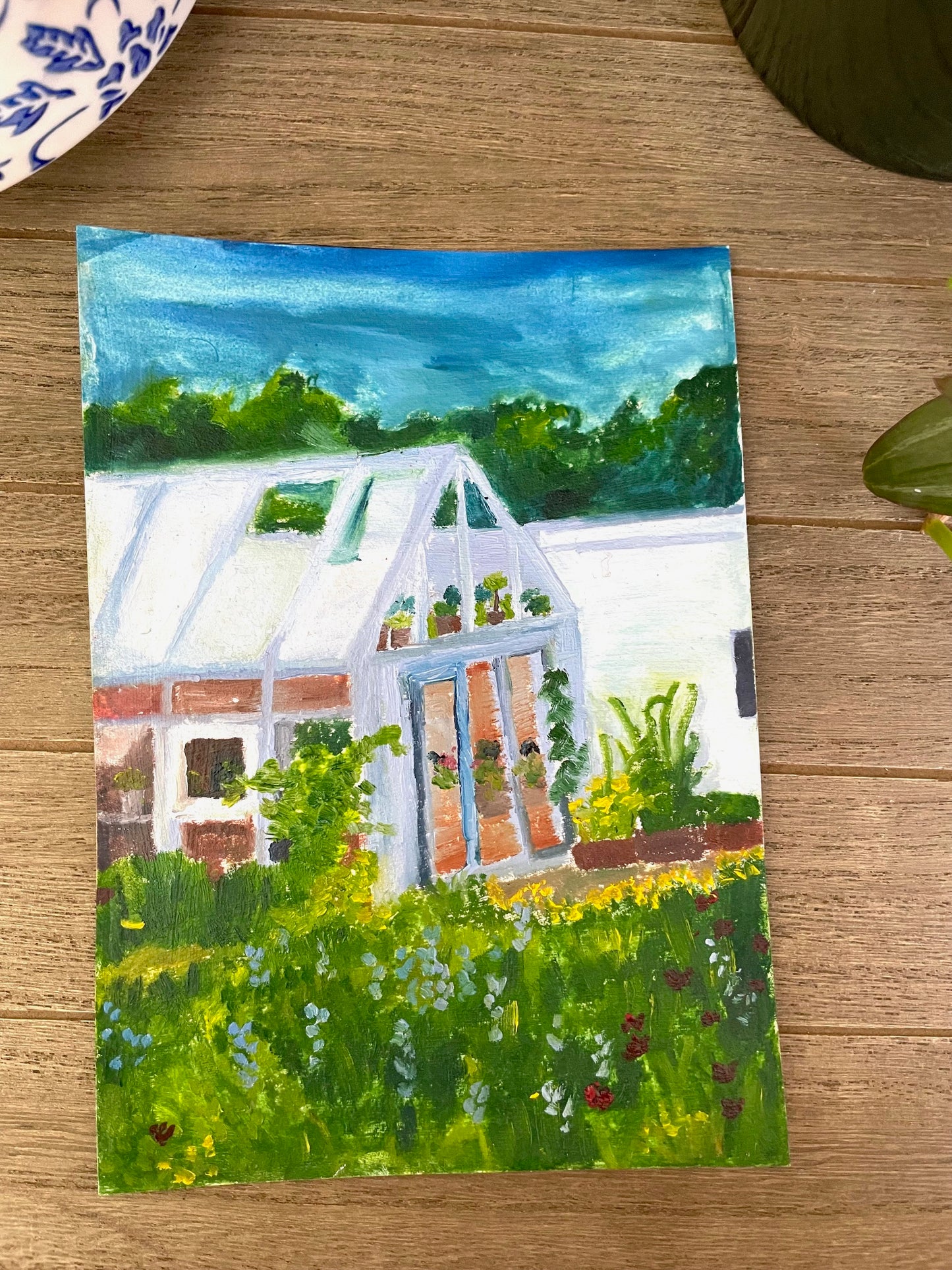 Flower House oil painting