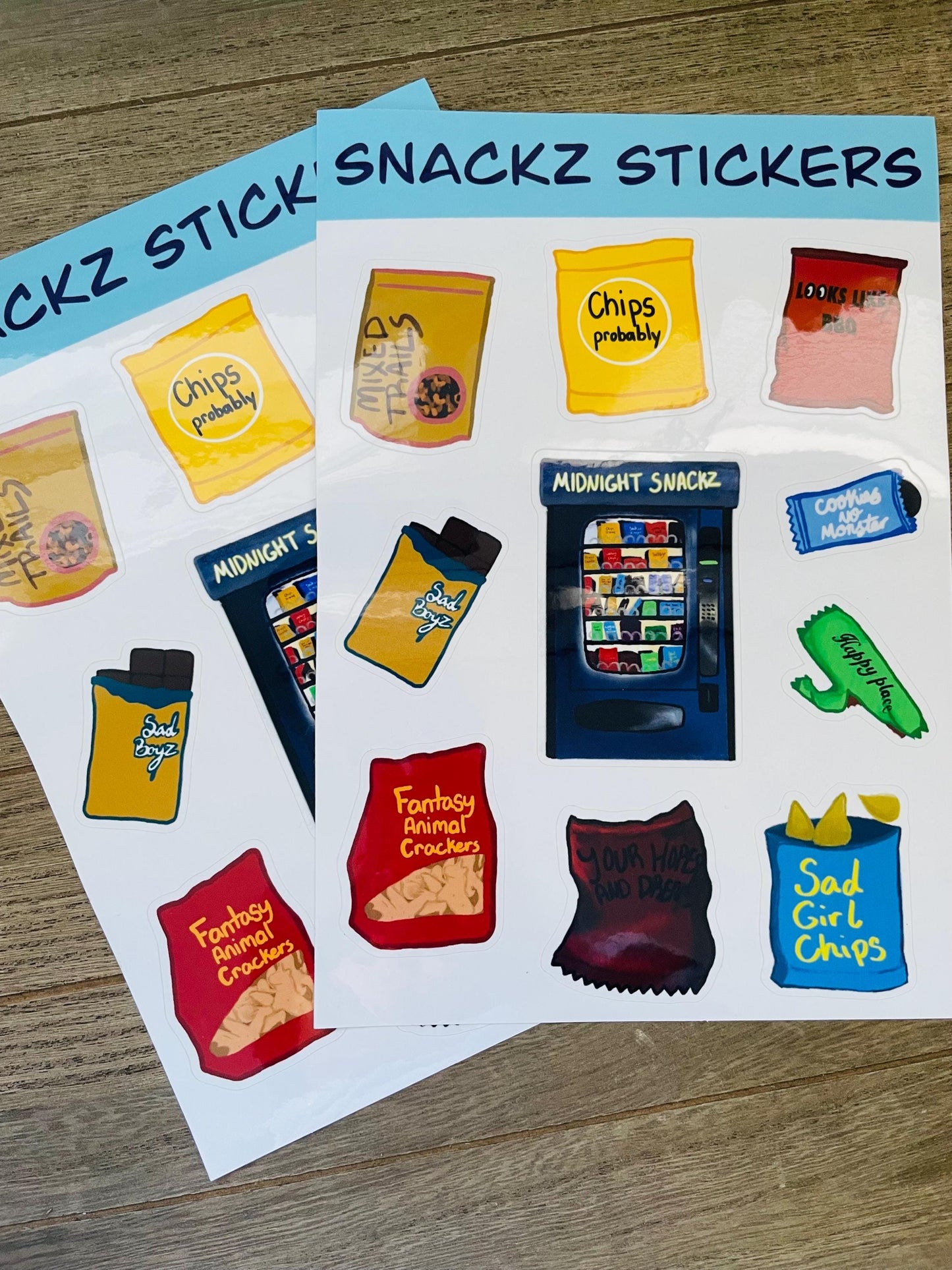 Cute and Colorful Snacks Sticker Sheet