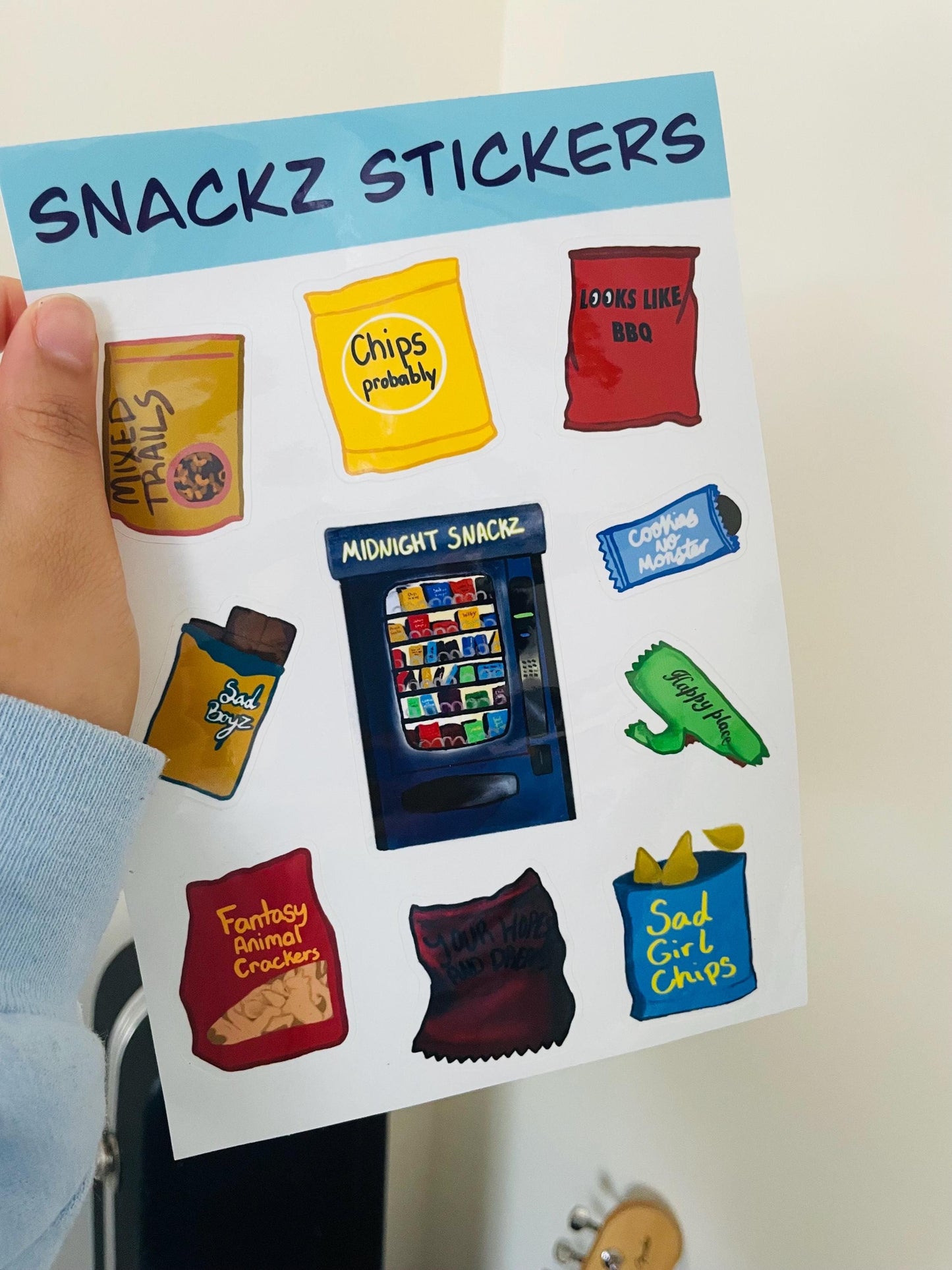 Cute and Colorful Snacks Sticker Sheet