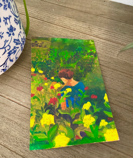 In the Flower Field Painting