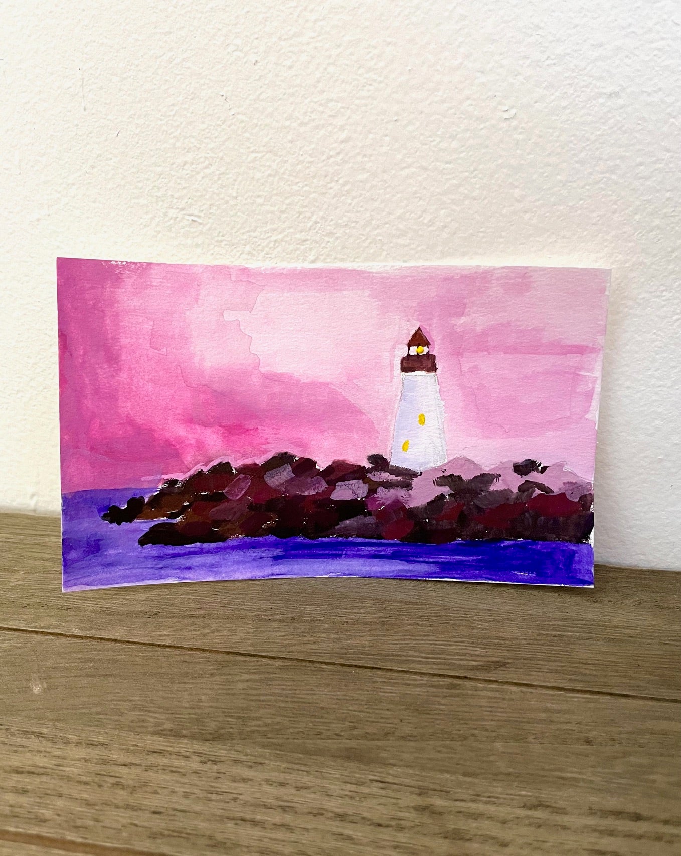 “Lighthouse” gouache painting