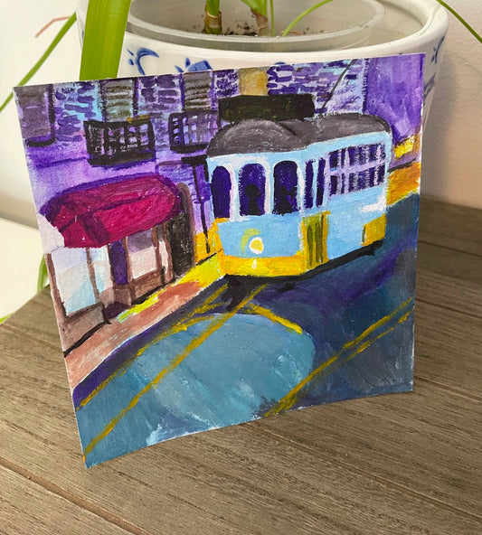 Midnight Tram Painting